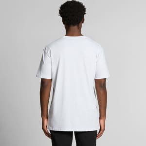 A plain grey t-shirt with short sleeves, featuring a clean back design and a logo at the neck.