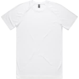 A white Staple Raglan Tee featuring a classic T-shirt design with raglan sleeves and a logo on the label.
