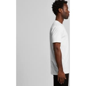 A white Organic Tee shirt displayed on a model from the side, with short sleeves and a relaxed fit.
