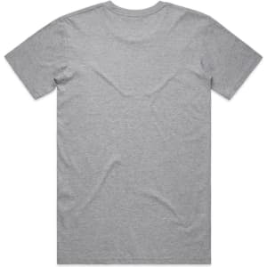 A grey Basic Tee t-shirt with short sleeves, displayed from the back view. It has a logo.