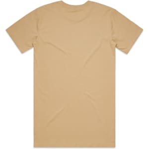 A beige Tall Tee shirt with a simple design, featuring short sleeves and a crew neck. It has a branding logo.