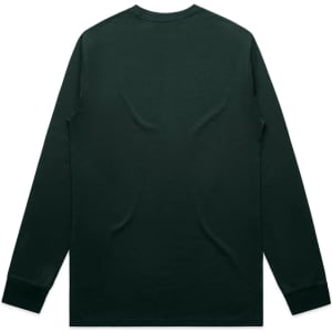 A long-sleeve tee in dark green with a simple design and no visible logos or text.