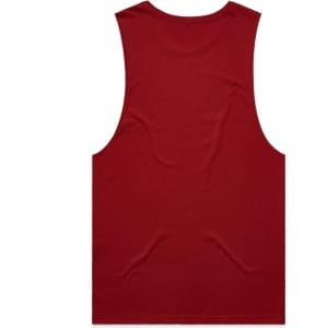 A red singlet tank top with a smooth back design and no visible logos or branding.