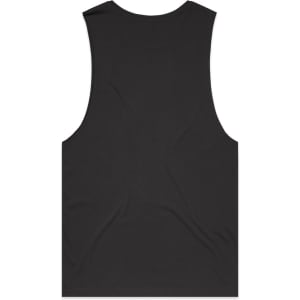 A black singlet tank top with a simple design and no visible logo or branding on the back.