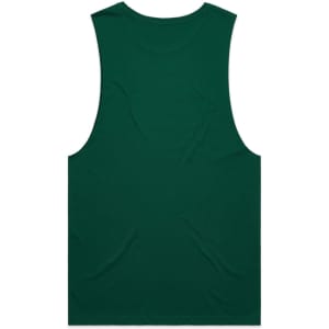 A green singlet tank top with a simple design and a logo on the back.