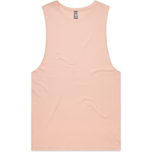 A peach-coloured singlet tank top with a relaxed fit and a brand logo.