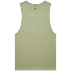 A green singlet tank top with a simple design and a brand logo.