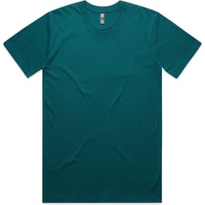 A teal Classic Tee with a crew neck and short sleeves. The shirt features a logo label.