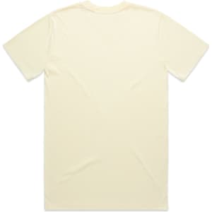 A plain cream Classic Tee t-shirt featuring a simple design in a soft fabric. There is a branding logo visible.