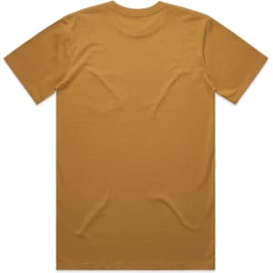 A mustard yellow Classic Pocket Tee, featuring a plain back design and short sleeves. It includes a logo on the front.
