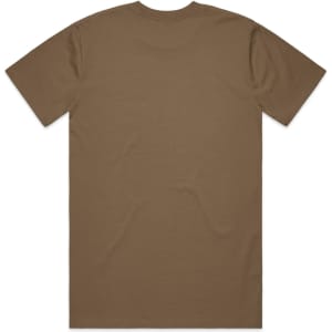 A brown Classic Tee t-shirt, featuring a plain back view without any logos or designs.