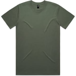 A green Classic Tee, featuring a crew neck and short sleeves, with a subtle logo on the neckline.