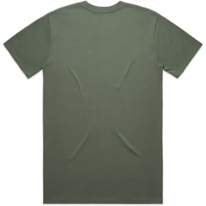 A green classic tee shirt featuring a simple design. The shirt has a relaxed fit and a smooth texture.