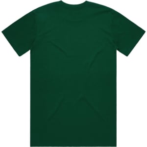 A green Classic Tee featuring a plain back design and short sleeves, with a logo on the label.