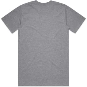 A grey Classic Tee featuring a simple design and a logo on the back.