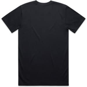 A plain black t-shirt with a classic fit, featuring a smooth back design and no visible logos.