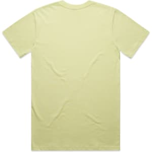 A light yellow Classic Tee featuring a simple design and a brand logo on the back.