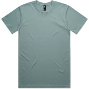A classic tee in a soft green hue, featuring a simple design and a small logo.