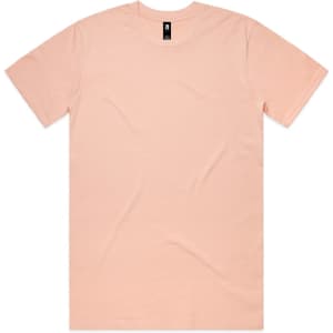 A plain peach Classic Tee T-shirt with a round neckline, featuring a logo at the collar.