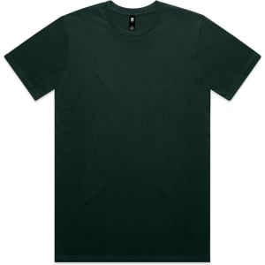 A dark green Classic Tee t-shirt displayed flat, featuring short sleeves and a crew neckline. It has a logo on the label.