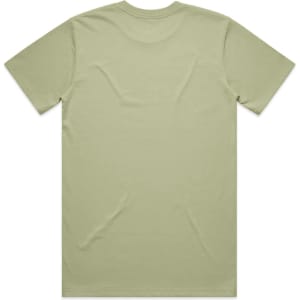 A plain, light green Classic Tee with a crew neck and short sleeves, featuring a logo on the back.