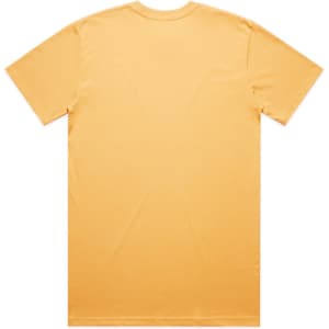 A yellow Classic Tee shirt, featuring a plain back view and made from soft fabric. It includes a logo.