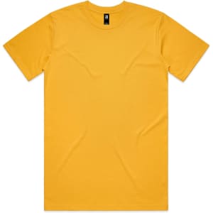 A vibrant yellow Classic Tee, featuring a plain design and a logo tag on the neckline.