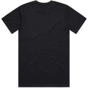 A black Classic Pocket Tee featuring a simple design and a logo. The shirt has short sleeves and a round neckline.