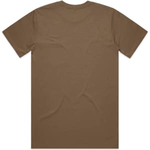 A classic pocket tee in a muted brown hue, showcasing a simple, clean design with a subtle branding detail.