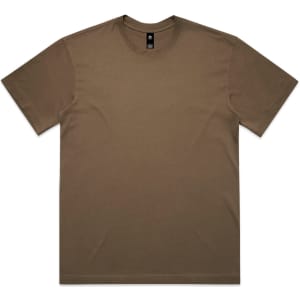 A basic, olive green Box Tee t-shirt with a crew neck and short sleeves. It features a logo on the neckline.