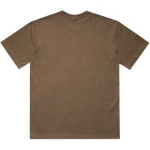 A brown Box Tee T-shirt with a plain back, featuring a logo at the neckline.
