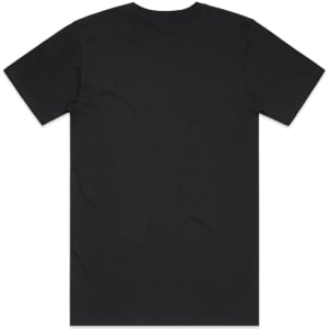 A black Block Tubular Tee with short sleeves and a back view. Features a logo branding.