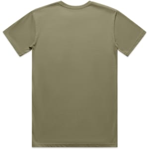 A green Basic Tee t-shirt with a plain design and no visible branding or logos on the back.