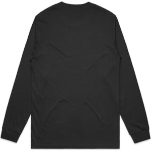 A black long-sleeve T-shirt with a simple design and no visible branding or text on the back.