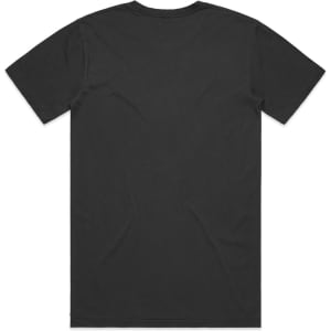 A black t-shirt with a simple back design and no visible graphics. Includes a logo at the neckline.
