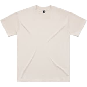A classic oversized tee in a light beige colour with a logo on the neckline.