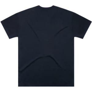 A black oversized t-shirt with a plain back, featuring a relaxed fit and a simple design.