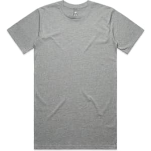 A grey Classic Plus Tee with a simple design and a logo on the inside label.