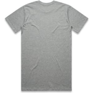 A grey Classic Plus Tee [+5cm] with a plain back and a subtle branding logo.