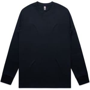 A long-sleeve t-shirt in black with a logo on the label. Simple and classic design.