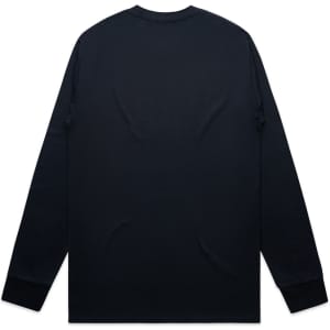 A black long-sleeve T-shirt with a plain back and fitted sleeves, featuring a logo.