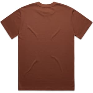 A brown heavy tee shirt with a plain back and no visible branding or text.