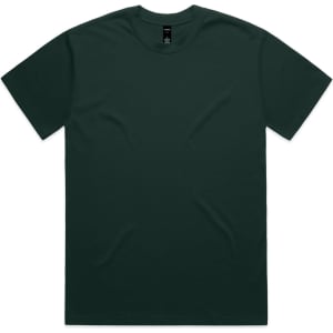 A dark green Heavy Tee T-shirt with short sleeves and a simple design. It features a logo on the label.