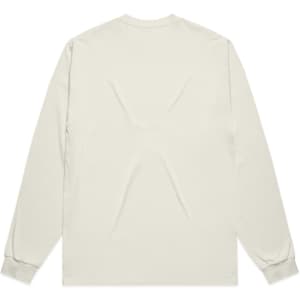 A light grey long-sleeve tee with a relaxed fit, featuring a simple design and no graphic elements.