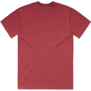 A heavy faded tee in a rich burgundy colour, featuring a simple back design and no visible logos.