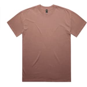 A heavy faded tee in a dusty rose colour, featuring a simple, unbranded design.