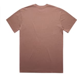 A faded tee in a muted brown colour, featuring a plain back and standard T-shirt design.