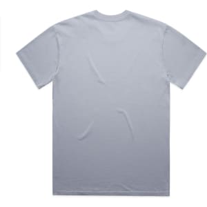A grey heavy faded t-shirt with a simple round neck and short sleeves, featuring a plain back view.