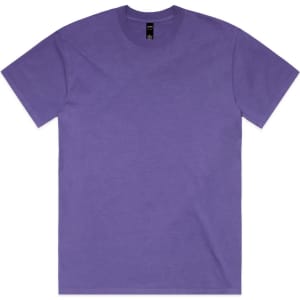 A purple Heavy Faded Tee featuring a crew neckline and short sleeves, with a label inside.