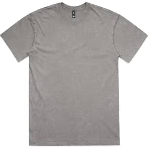 A grey Stone Wash Heavy Tee t-shirt featuring a round neck and one logo.